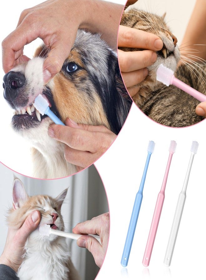 WJIAAA 3 Pack Small Dog Cat Toothbrush, 360 Degree Soft Silicone Pet Toothbrush Cat Dental Care Dog Oral Hygiene Deep Clean Pet Teeth Cleaning Kit - Image 3